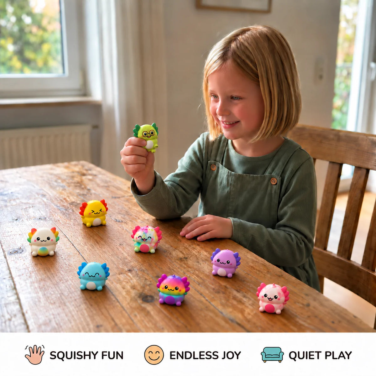 Axolotl Squishy Toys Soft Sensory Set of 12