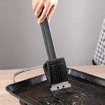 BBQ Grill Brush 3-in-1 Steel Bristles Scraper & Sponge