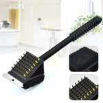 BBQ Grill Brush 3-in-1 Steel Bristles Scraper & Sponge