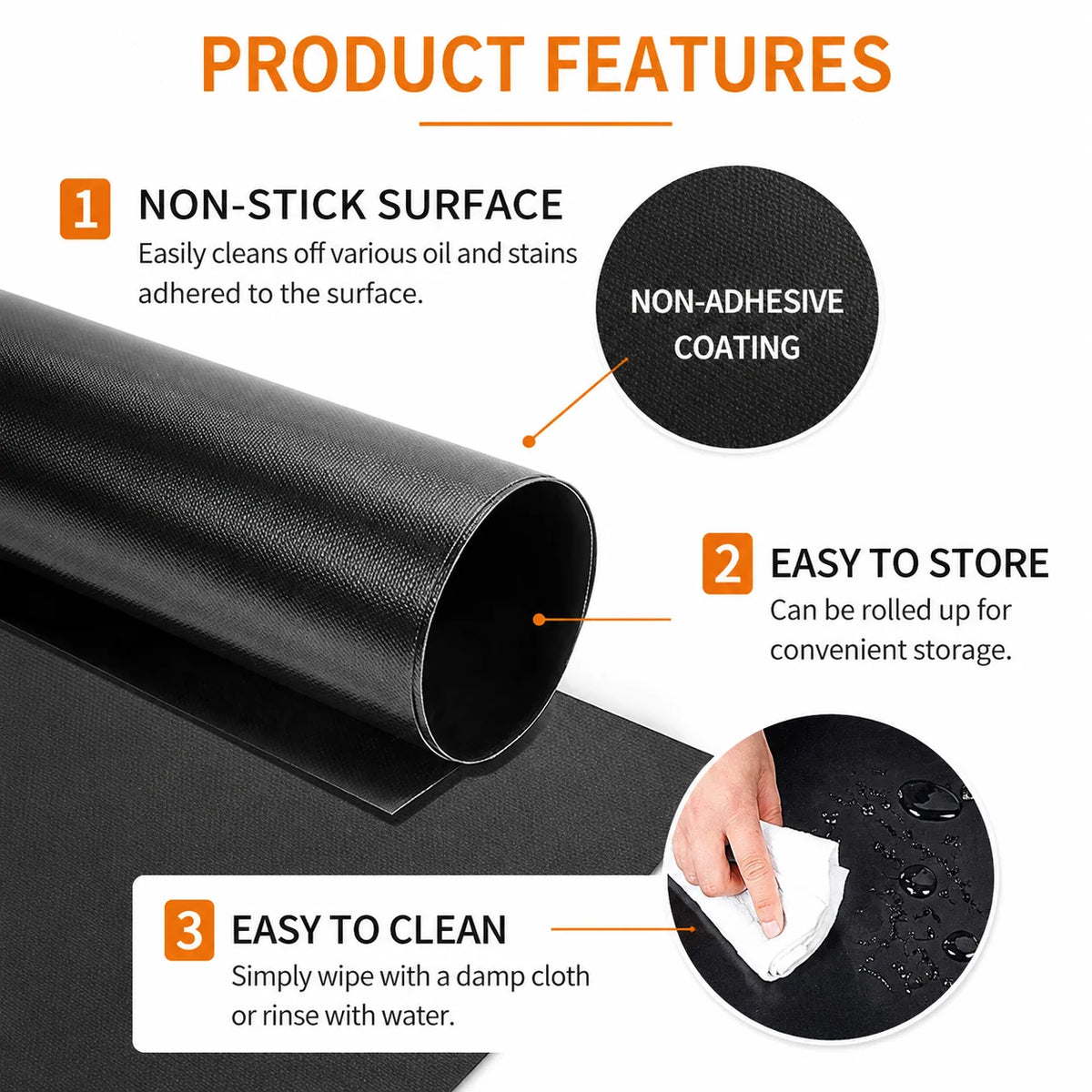 BBQ Grill Mat Non-Stick Reusable Set of 10