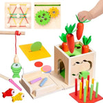 Baby Activity Cube Wooden Montessori Toy 8 Activities