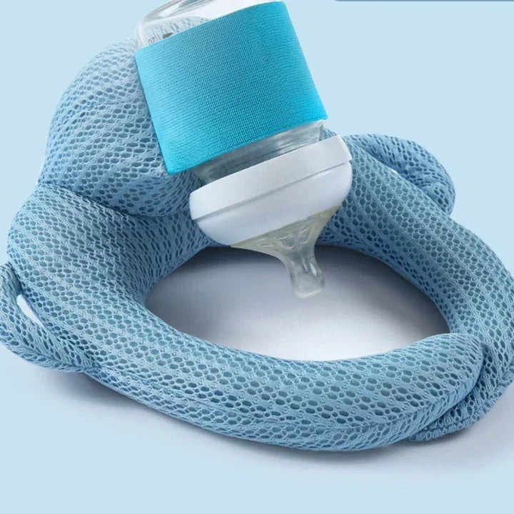 Baby Bottle Support Pillow Elastic Strap & Soft Plush
