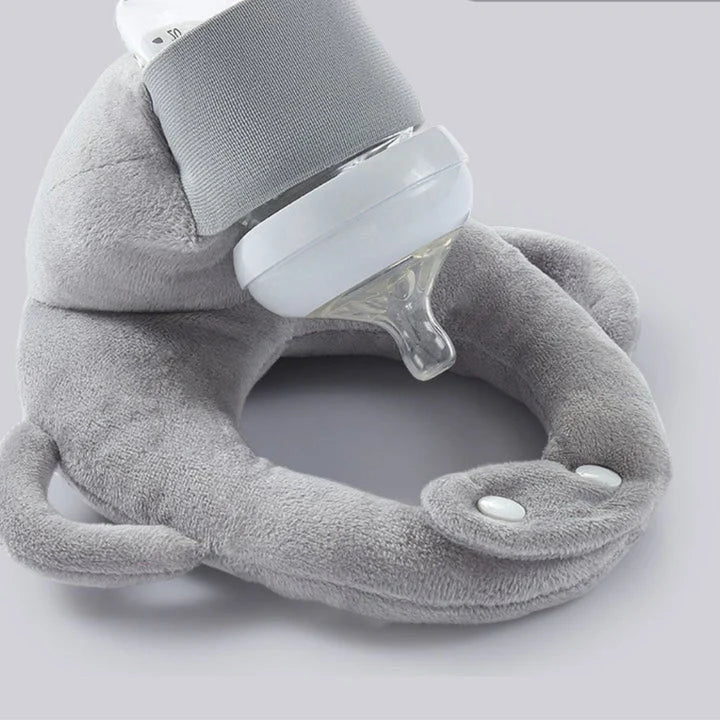 Baby Bottle Support Pillow Elastic Strap & Soft Plush