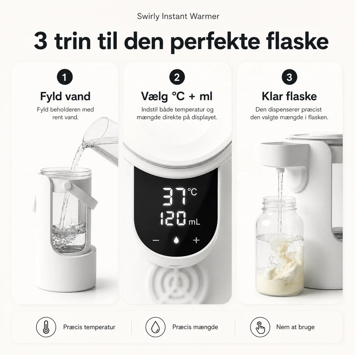 Baby Bottle Water Dispenser Precise Temperature 2.11-Quart Capacity