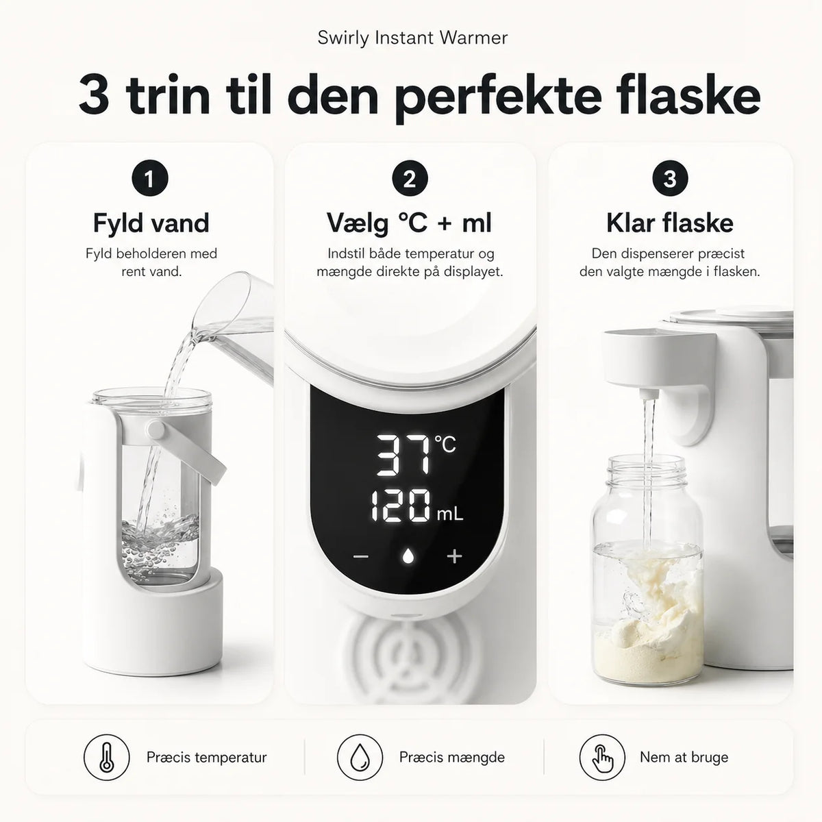 Baby Bottle Water Dispenser Selectable Temperature 2L Capacity
