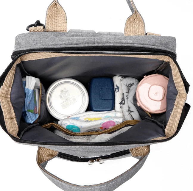 Baby Changing Backpack Fold-Out Travel Bed Insulated Bottle Pockets