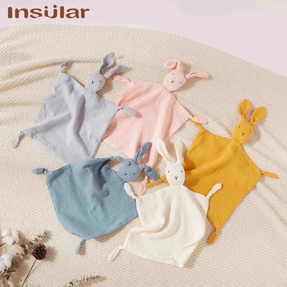 Baby Comfort Blanket Animal Head Lightweight Breathable Muslin Washable