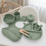 Baby Dinnerware Set 10-Piece Silicone Suction Base