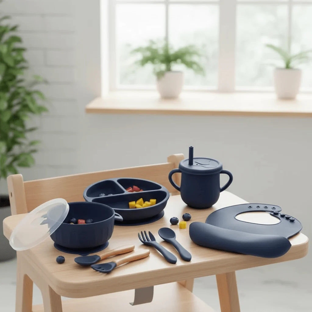 Baby Dinnerware Set Silicone BPA-Free 10-Piece Set