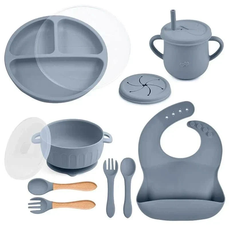 Baby Dinnerware Set Silicone BPA-Free 10-Piece Set