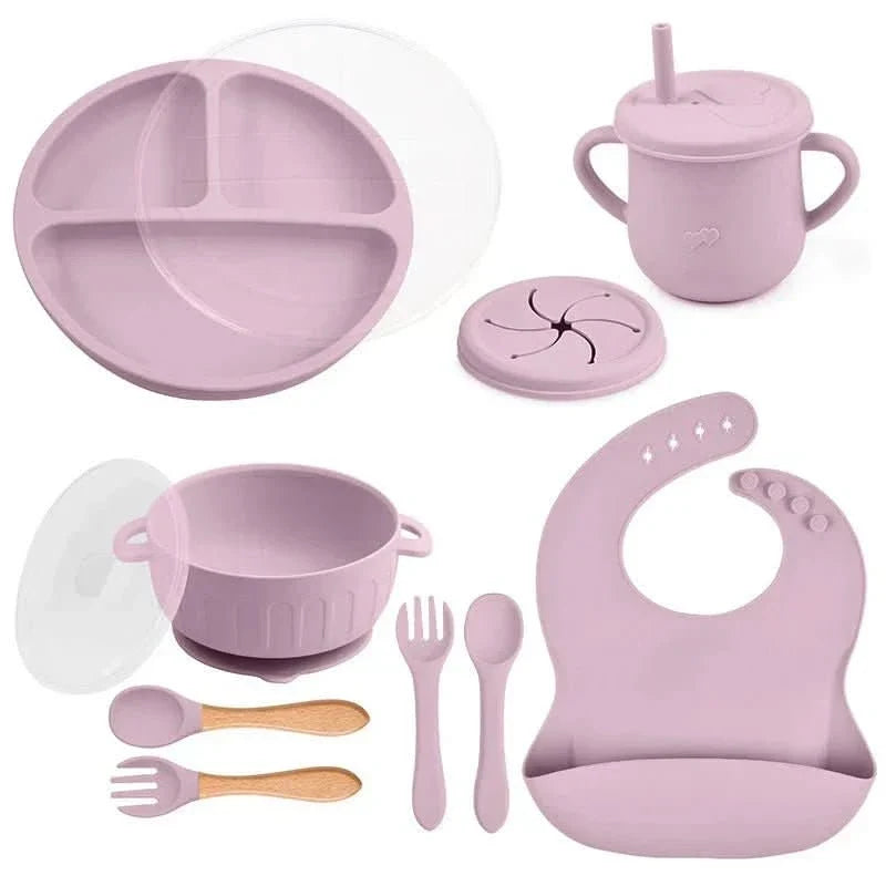 Baby Dinnerware Set Silicone BPA-Free 10-Piece Set