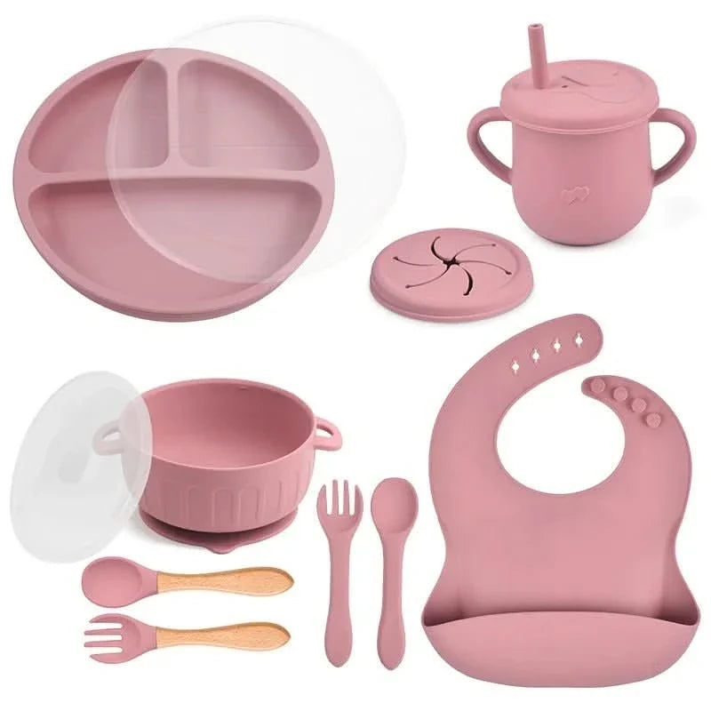 Baby Dinnerware Set Silicone BPA-Free 10-Piece Set
