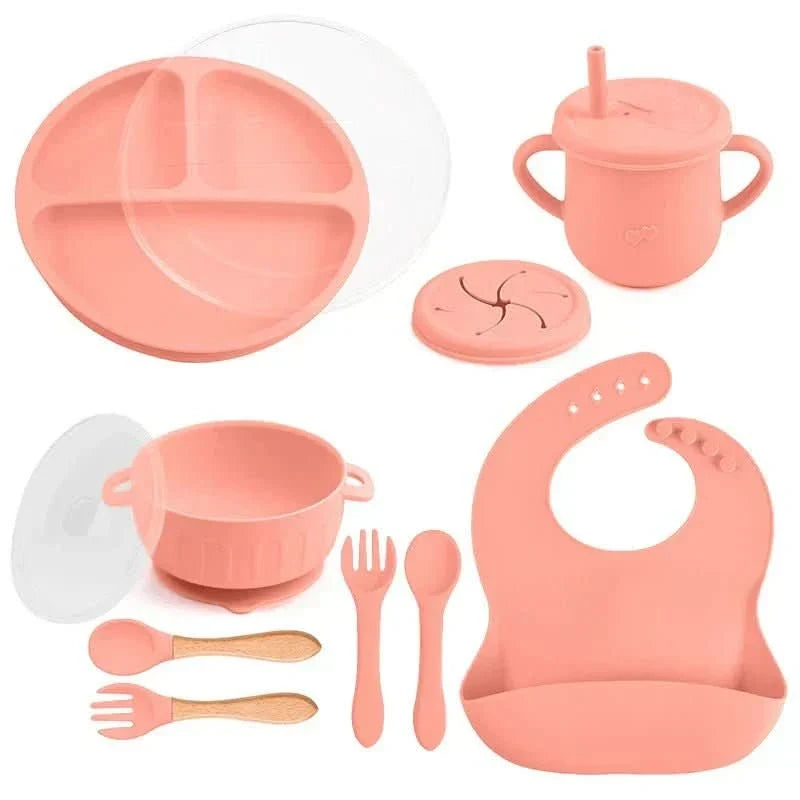 Baby Dinnerware Set Silicone BPA-Free 10-Piece Set