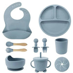 Baby Dinnerware Set Silicone Suction Base BPA-Free 10-Piece