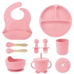 Baby Dinnerware Set Silicone Suction Base BPA-Free 10-Piece