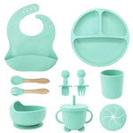 Baby Dinnerware Set Silicone Suction Base BPA-Free 10-Piece