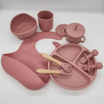 Baby Dinnerware Set Silicone Suction Base BPA-Free 10-Piece