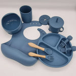 Baby Dinnerware Set Silicone Suction Base BPA-Free 10-Piece