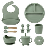 Baby Dinnerware Set Silicone Suction Base BPA-Free 10-Piece