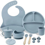 Baby Dinnerware Set Silicone Suction Base BPA-Free 10-Piece