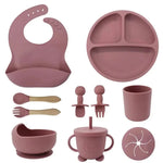 Baby Dinnerware Set Silicone Suction Base BPA-Free 10-Piece