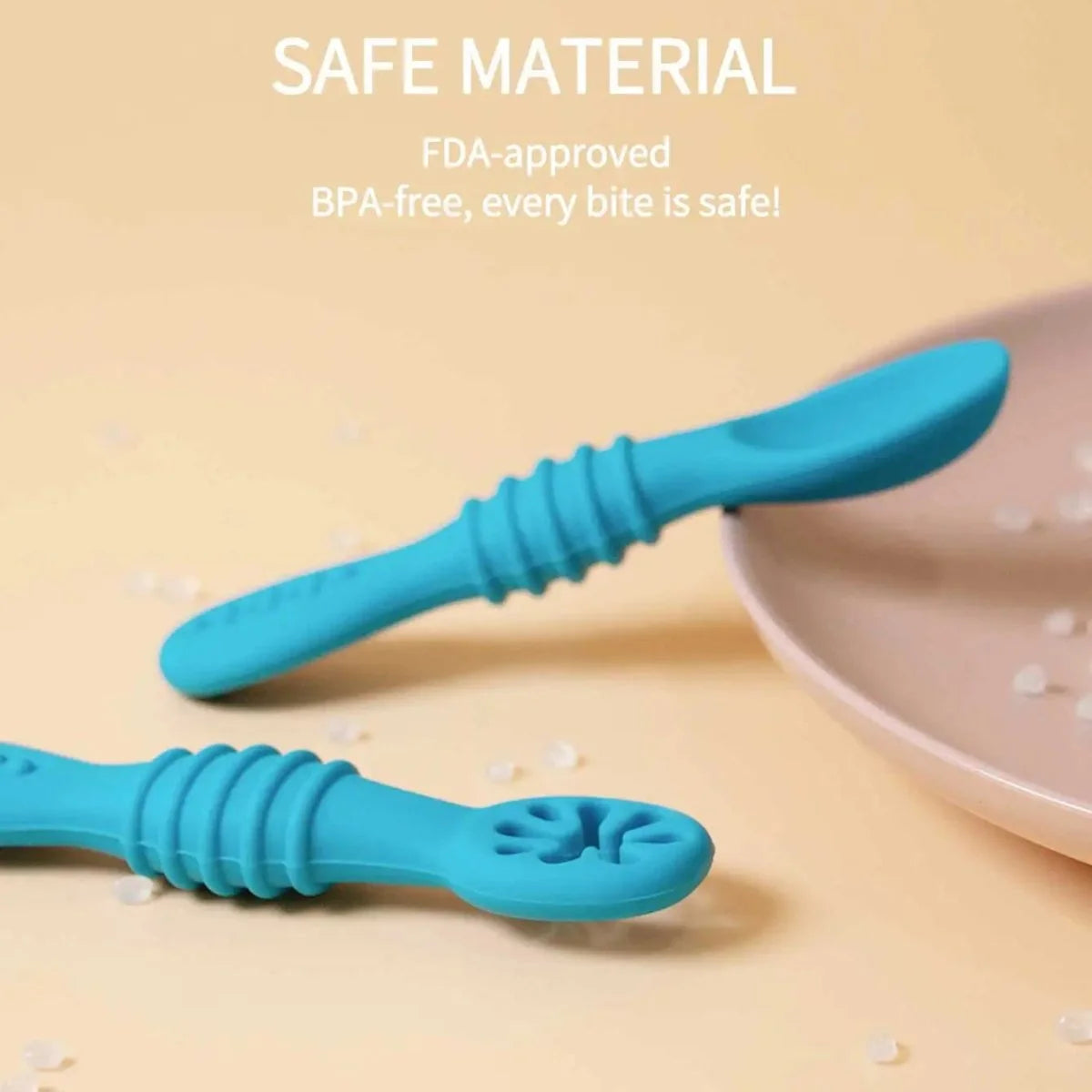 Baby Feeding Spoons Soft Silicone Set of 2