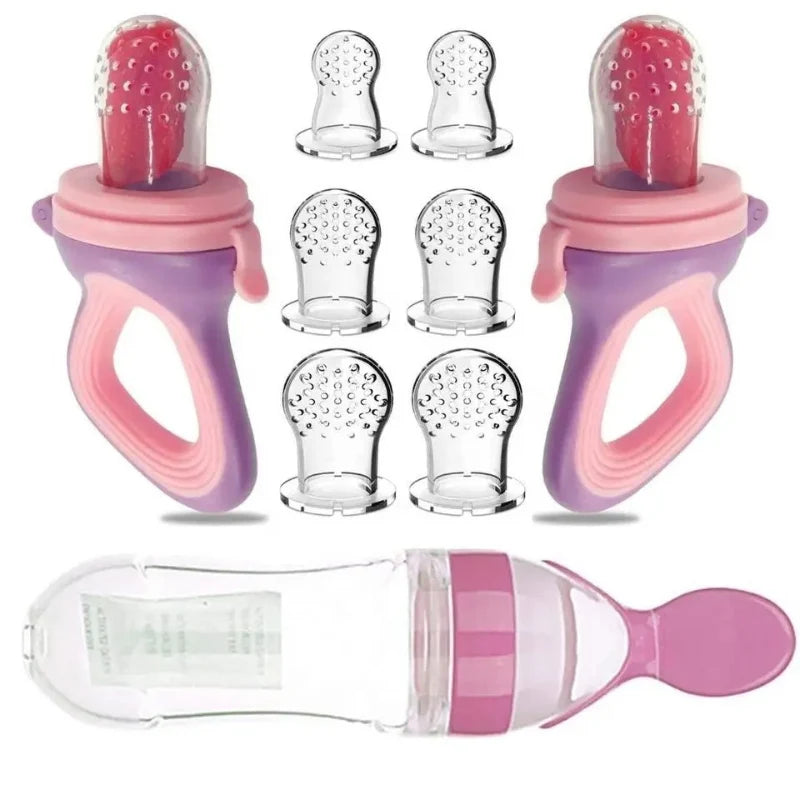 Baby Fruit Feeder Soft Silicone Tip Easy-Grip Squeeze Design