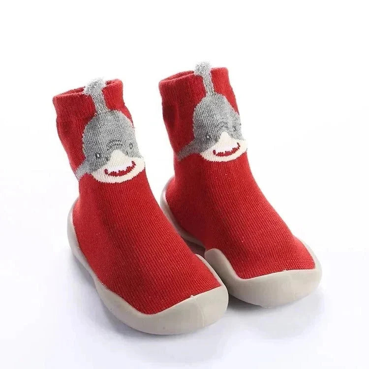 Baby Grip Socks Animal Print Flexible Soft Sole Breathable Fabric
