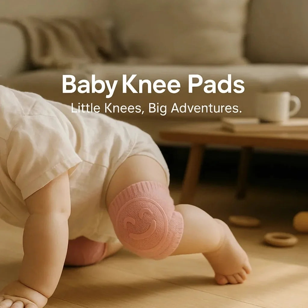 Baby Knee Pads Cushioned Cotton Blend & Silicone Grip