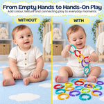 Baby Linking Rings Textured Multicolored Set of 24