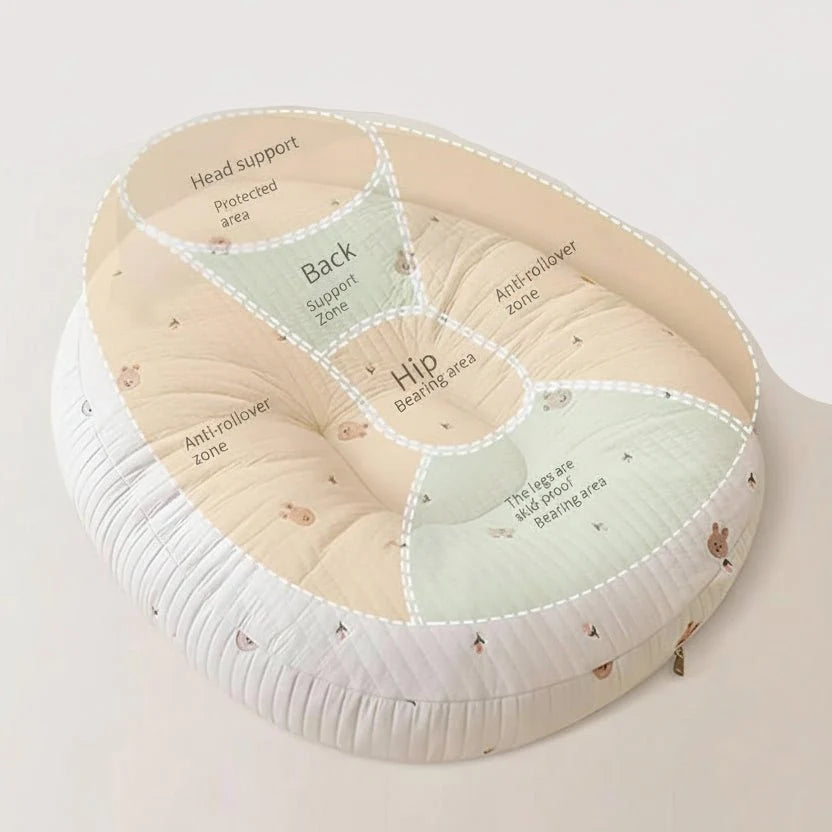 Baby Lounger Cushion Breathable Cotton Ergonomic Support