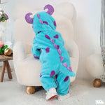 Baby Onesie Fluffy Lined Zip & Snap Closure