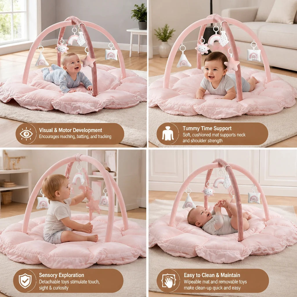 Baby Play Mat 5-In-1 Padded Activity Arch