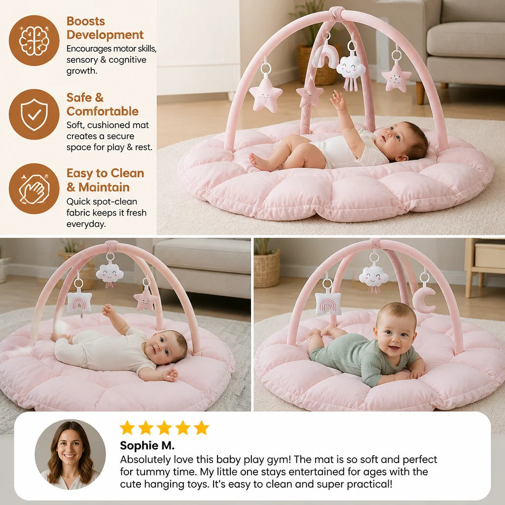 Baby Play Mat 5-In-1 Padded Activity Arch