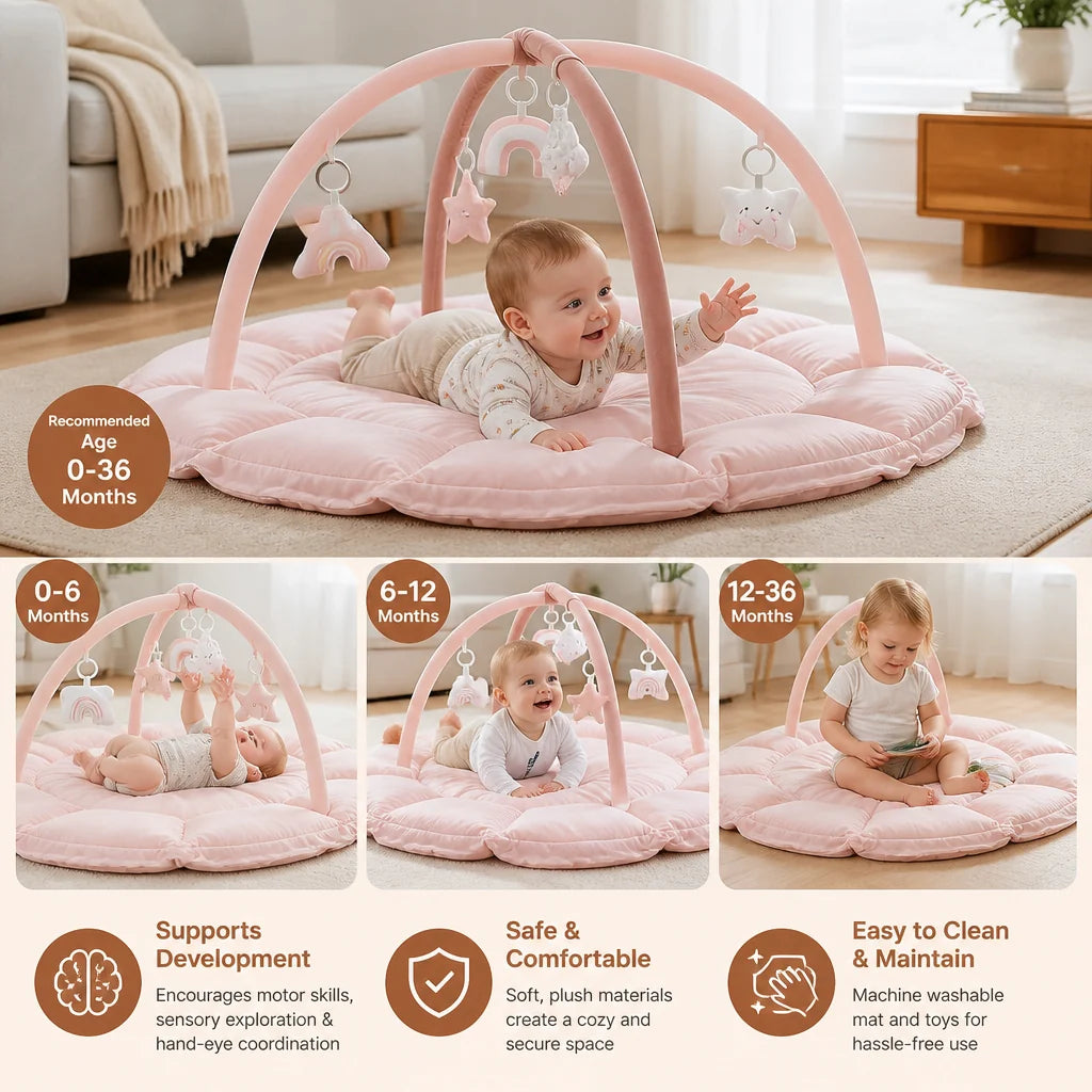 Baby Play Mat 5-in-1 Soft Padded Activity Arch