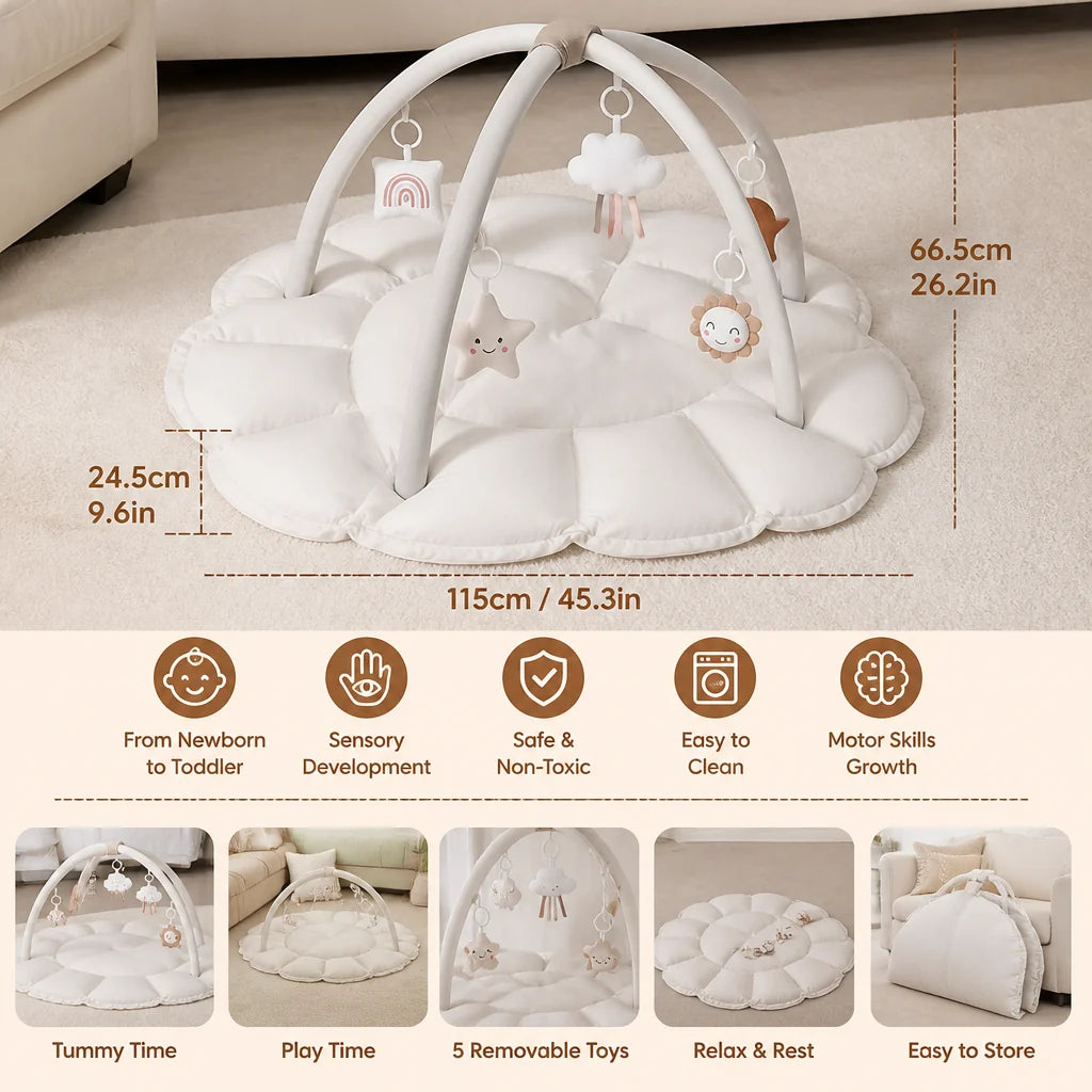 Baby Play Mat 5-in-1 Soft Padded Activity Arch