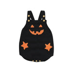 Baby Romper Knitted Pumpkin Print Adjustable Straps