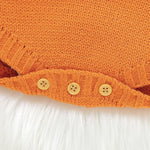 Baby Romper Knitted Pumpkin Print Adjustable Straps