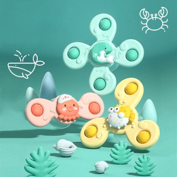 Baby Spinner Toy BPA-Free Sensory 3-Piece Set