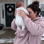 Babywearing Hoodie Built-In Baby Pouch Soft Fleece Zipper Front