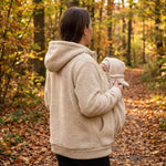 Babywearing Hoodie Built-In Baby Pouch Soft Fleece Zipper Front