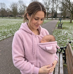 Babywearing Hoodie Built-In Baby Pouch Soft Fleece Zipper Front