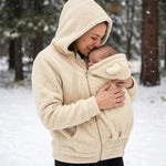 Babywearing Hoodie Built-In Baby Pouch Soft Fleece Zipper Front