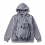 Babywearing Hoodie Built-In Baby Pouch Soft Fleece Zipper Front