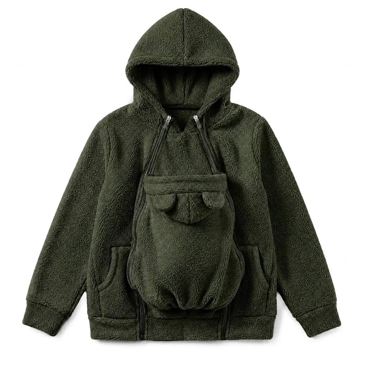 Babywearing Hoodie Sherpa Fleece Removable Zip-On Panel