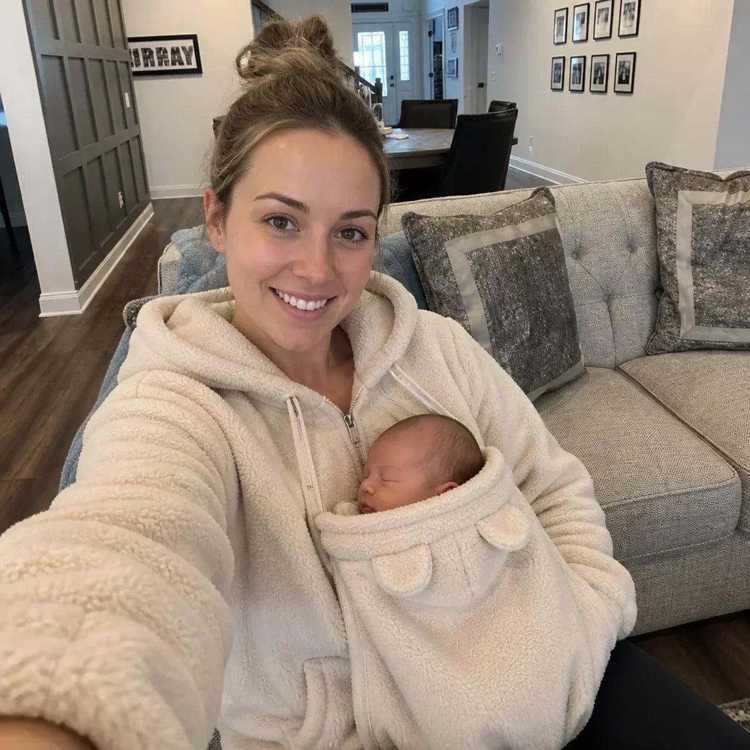 Babywearing Hoodie Sherpa Fleece Removable Zip-On Panel