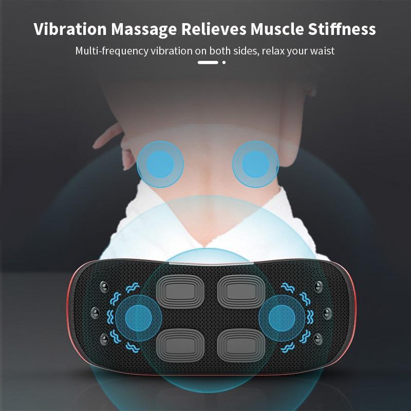 Back Massager Adjustable Pulse & Vibration Remote Control Heating