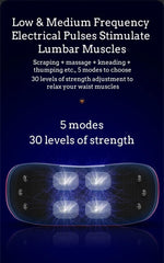 Back Massager Adjustable Pulse & Vibration Remote Control Heating