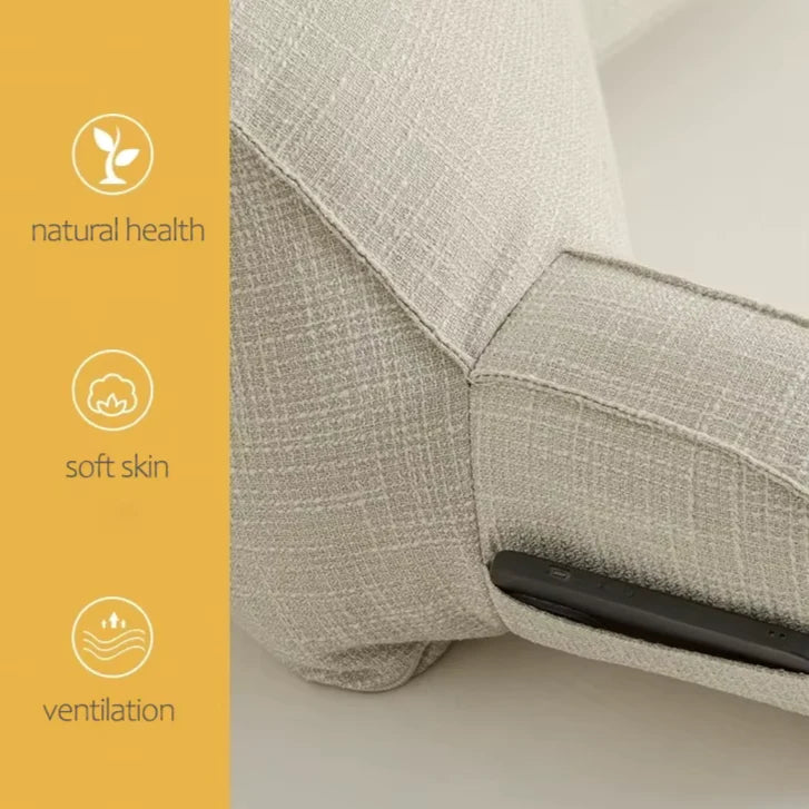 Back Support Cushion Adjustable Headrest Removable Cotton Cover