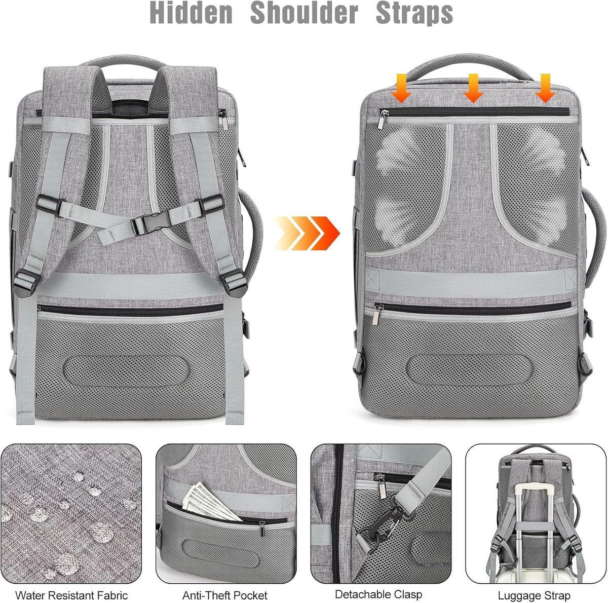 Backpack 40L Padded Laptop USB Charging & Digital Lock